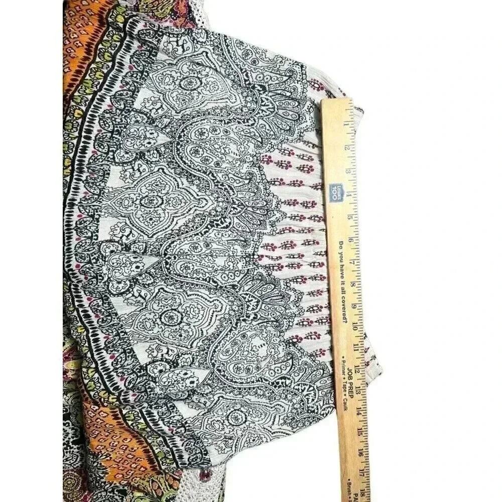 Forbidden Los Angeles Boho Paisley Maxi Skirt Tiered Festival Cottagecore Medium - Picture 9 of 11
